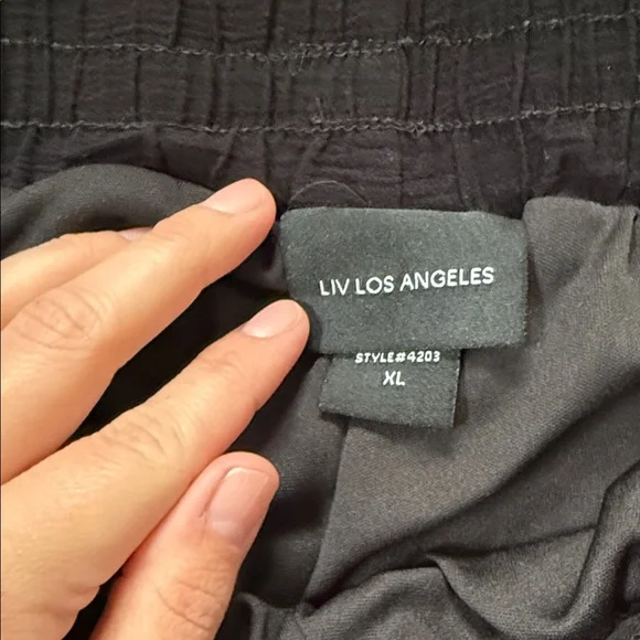 Anthropologie Liv Los Angeles Black Floral Pants size XL - Picture 5 of 9